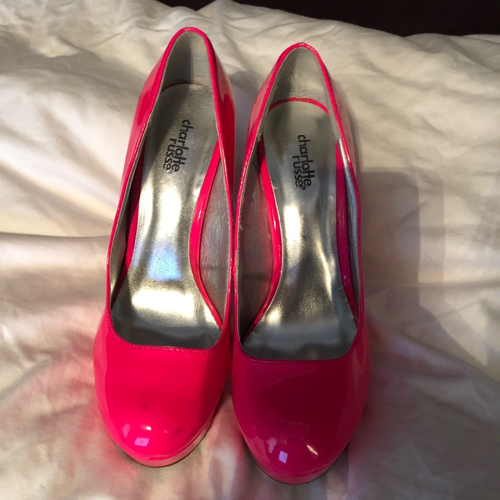Neon pink heels